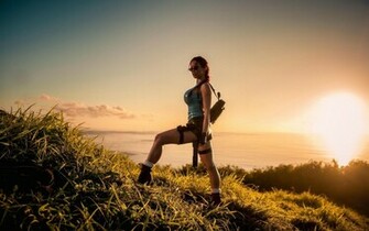 Bianca Beauchamp Movies Tomb Raider Lara Croft Landscapes Sunset