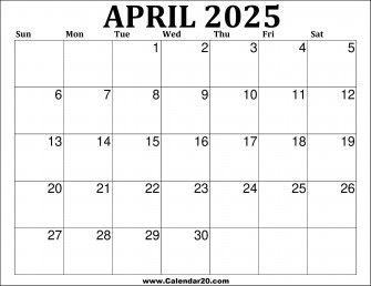 April Calendar Printable Wallpaper