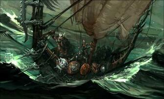 Waves Vikings Wallpaper Artwork Sail Ship