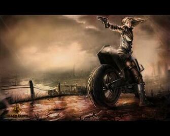 Bike Chick Fallen Earth Wallpaper Jpg