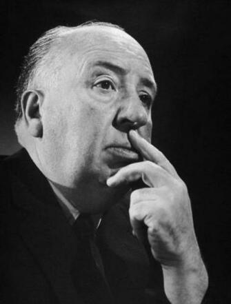 Men Film Directors Alfred Hitchcock Monochrome Portrait Suits