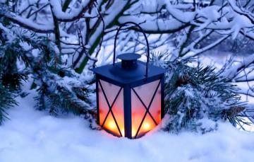 Wallpaper Winter Snow Nature Candles Lantern Light