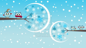 Winter Owls Wallpaper By Ytse80