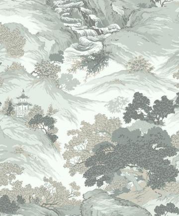 M1191 Crown Oriental Landscape Eau De Nil Wallpaper Sales