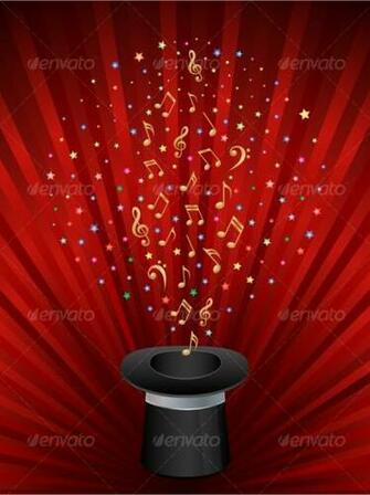 Music Background With A Magic Top Hat Background Decorative