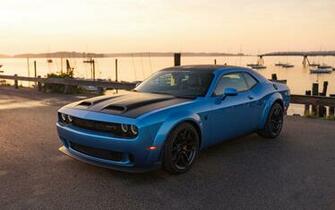 Wallpaper Of Car Blue Dodge Challenger Srt Musclecar Background