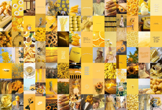 Yellow Collage Kit White Aesthetic Wall