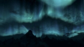 Northern Lights Over Mountain Peaks Wallpaper