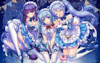 Wallpaper Girls Trio Girlfriend King S Raid Image For Desktop
