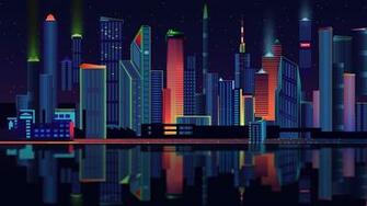 City Vector Panorama Wallpaper