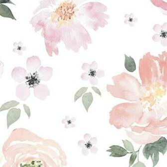 Anewall Pretty In Pink Modern Classic Pastel Floral Removable