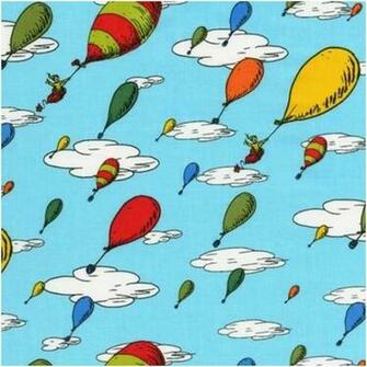 Dr Seuss Oh The Places You Ll Go Colorful Balloons Blue Background