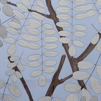 Jocelyn Warner Wallpaper Treetops Sky Blue