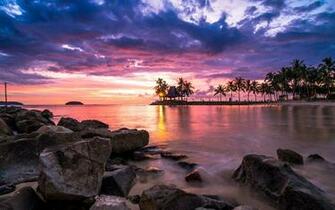 Sunset Between Rocks Wallpaper Album Pix Display
