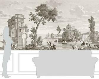 Italian S 19th Century Scenic Wallpaper Papiers De Paris