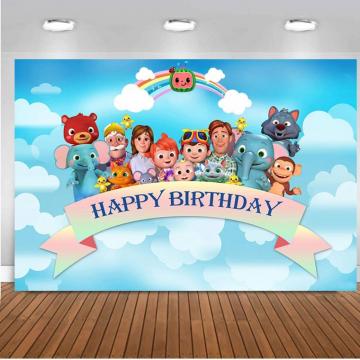 Photography Background Cocomelon Family Kids BirtHDay Party