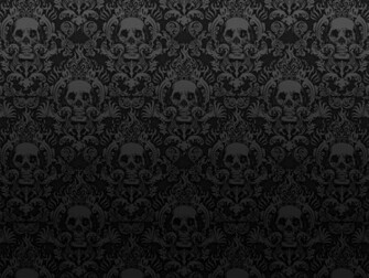 Skull Decor Pattern Black Wallpaper