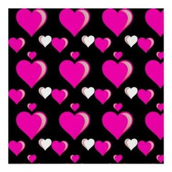 Hot Pink And Black Hearts