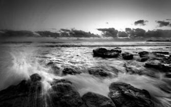 Sea Black And White Wallpaper