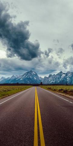 Marks Highway Road Landscape Mountains Clouds Nature