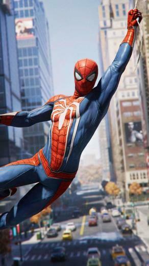Spider Man Ps4 Video Game Hanging Wallpaper