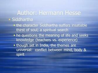 Siddhartha Background Info Author Hermann Hesse His Life