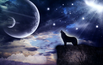 Fantasy Mindraiser A Wolf Howling At Night The Moon No