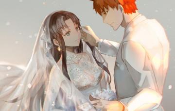 Wallpaper Love The Bride Wedding Groom Tohsaka Rin Emiya