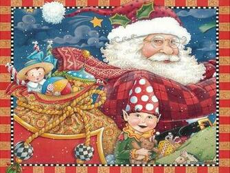 Wallpaper Of The Night Before Christmas Illustration Art