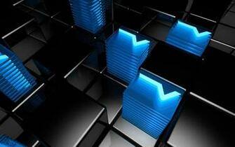 Black And Blue Cubes Wallpaper