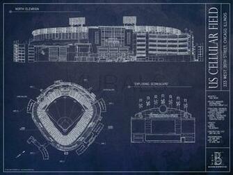 Us Cellular Field Blueprint Mural Wallpaper Murals Your Way