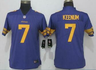 New Nike Vikings Case Keenum Purple Women Color Rush