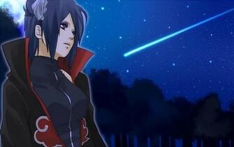 Konan Akatsuki Violet Hair Falling Star HD Wallpaper Desktop Pc