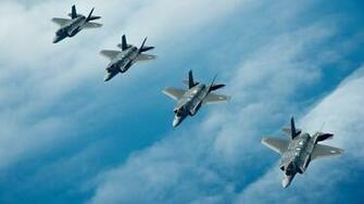 Four Lockheed Martin F Lightning Ii In The Clouds Wallpaper