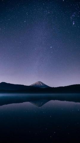 Vertical Stars Dark Sky Reflection 1080p Wallpaper