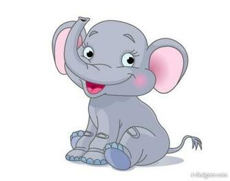 Cartoon Lovely Baby Elephant Animals Vector