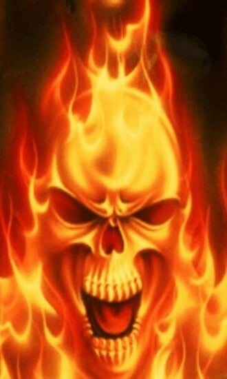 Android Phones Wallpaper Skull In Fire