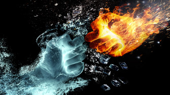 Cool Fire And Water Wallpaper