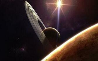 Outer Space Planets Fantasy Art Reach Wallpaper