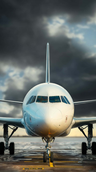 Airplane On The Ground Portrait HD Background Wallpaper