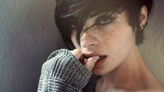 Gorgeous Freckled Brunette Desktop Pc And Mac Wallpaper