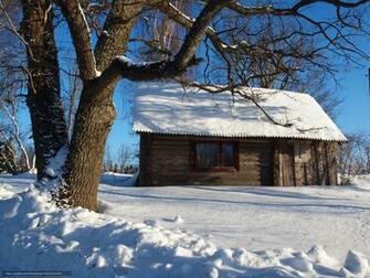 Wallpaper Winter Snow Tree Cabin Desktop In