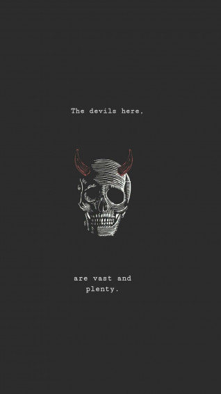 Dark Gothic Skull Devils Horns Wallpaper