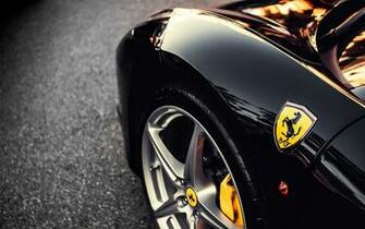 Black Ferrari Section Wallpaper Stock Photos