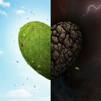 Half Love Heart Vitality Land Drought Soil Contrast iPad Air