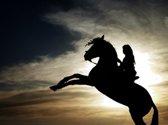 Animal Horse Beautiful Girl Sunset Wallpaper HD Desktop And