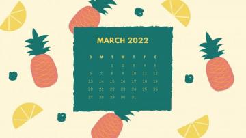 March Calendar Wallpaper Desktop Colorful Wall