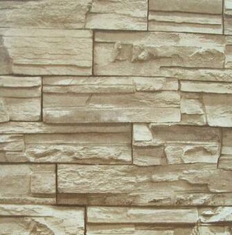 Brick Wallpaper Yellowish Brown Bricklike Stone