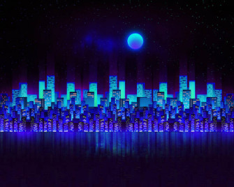 Neon Blue Aesthetic Sparkling Butterflies Wallpaper