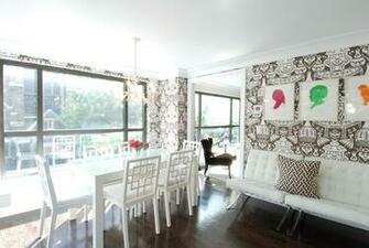 David Hicks The Vase Wallpaper Contemporary Dining Room